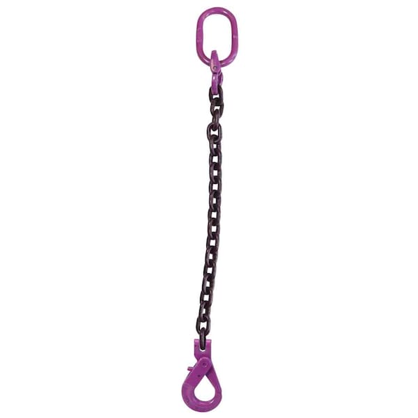 1/2" x 10' - Single Leg Chain Sling w/ Self-Locking Hook - Grade 100